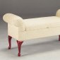 Stylished Upholstered Storage Bench w/Queen Anne Legs