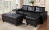 2510 Sectional Sofa Set in Black Bonded Leather Match PU