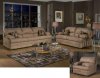 6525 Clara Sofa & Loveseat Set in Mocha Fabric by Chelsea