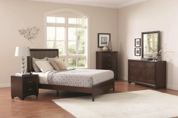 202181 Simone Bedroom by Coaster in Cappuccino w/Options [CRBS-202181 Simone]