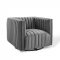 Conjure Sofa in Gray Velvet Fabric by Modway w/Options