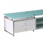 Lora TV Unit in White w/Glass Top & Shelves by Whiteline Imports