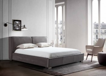 Serene Upholstered Bed in Gray by J&M [JMB-Serene Grey]