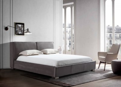 Serene Upholstered Bed in Gray by J&M