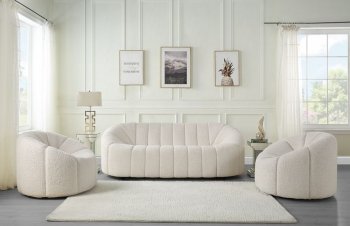 Osmash Sofa LV00229 in White Teddy Sherpa by Acme w/Options [AMS-LV00229 Osmash]