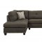 Laurissa Sectional Sofa w/Ottoman 54370 in Charcoal by Acme