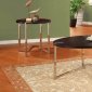 Espresso Finish Top Modern 3Pc Coffee Table Set w/Metal Legs