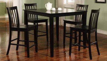 Black Finish Counter Height Stylish 5 Pc Dinette [CRDS-150231BLK]