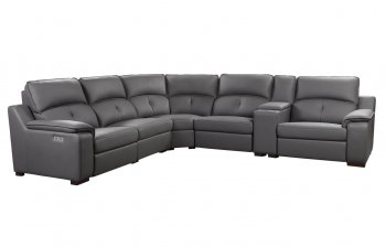 Thompson Power Motion Sofa in Slate Leather by Beverly Hills [BHSS-Thompson Slate Gray]