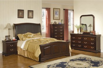 Dark Cappuccino Finish Traditional Bed w/Optional Casegoods [CRBS-203980]