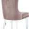 Miley Dining Chair 746 Set of 2 Pink Velvet Fabric by Meridian