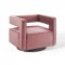 Booth Swivel Accent Chair in Dusty Rose Velvet by Modway