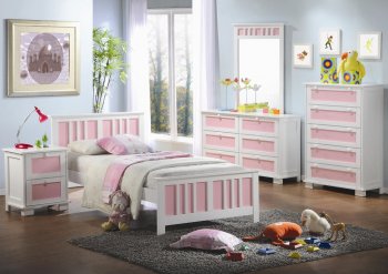 Two-Tone Finish Casual Kids Bedroom w/Optional Case Goods [CRBS-400251-Lindsley]