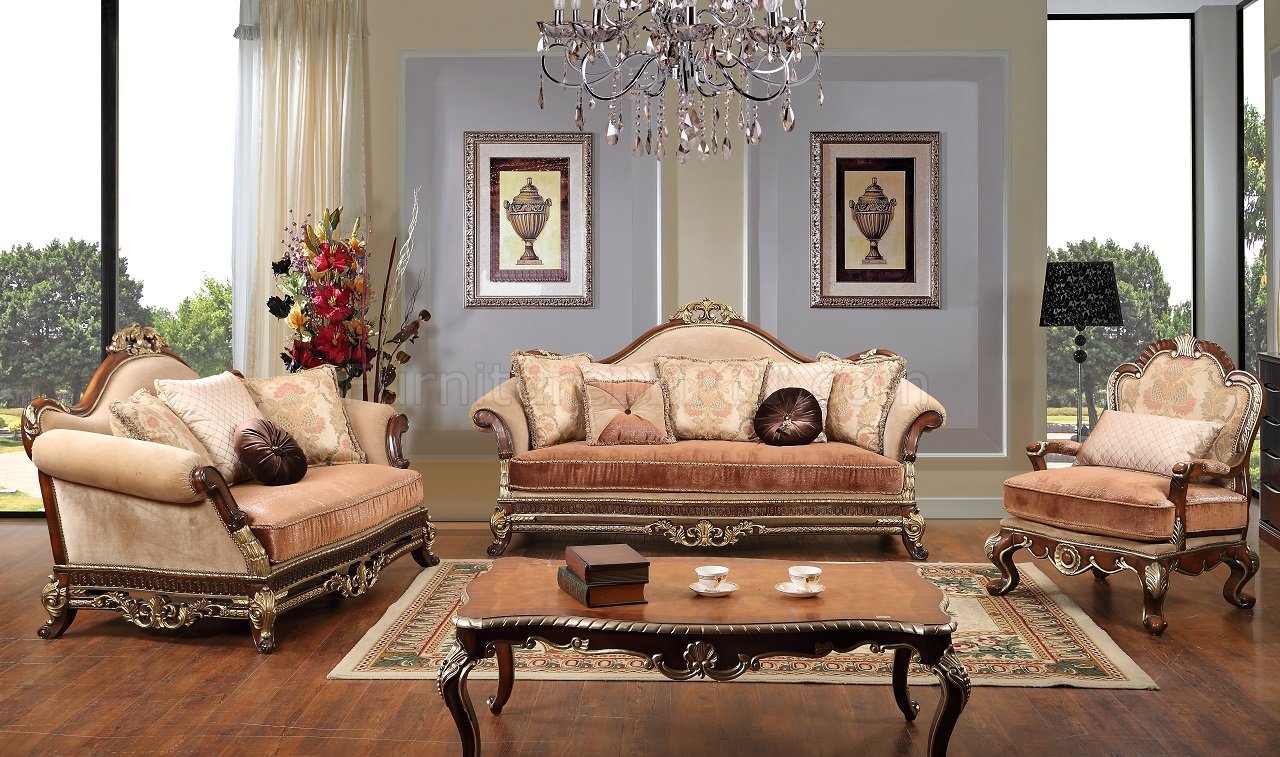 Amber Fabric Sofa in Traditional Style w/Options - Click Image to Close