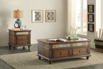 Chehalils 3581 Coffee Table in Cherry by Homelegance w/Options [HECT-3581 Chehalis]