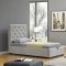 Prague Upholstered Storage Bed in Light Grey Fabrc by J&M