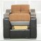 Brown Fabric & Black Vinyl Modern Sofa Bed w/Options