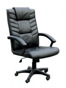 Black Bycast Leather Contemporary Office Executive Chair [AMOC-02341 Chester]