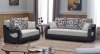 Wisconsin Sofa Bed in Beige Fabric & Black Vinyl w/Options