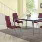 Remy Dining Table 5Pc Set by Chintaly w/White Starphire Glass