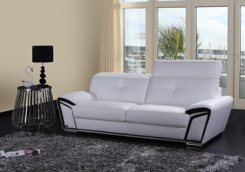 K8200 3Pc Sofa Set in White Eco-Leather by VIG [VGS-K8200 White]