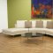 Half Moon Shape Microfiber Sectional Sofa & Coffee Table Set