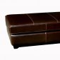 Rectangular Shape Leather Ottoman With Wooden Legs