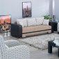 Fabric & Vinyl Two-Tone Modern Sofa Bed w/Optional Accent Chair