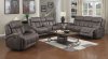 Morgan Creek Power Reclining Sofa Set in Taupe Microfiber