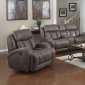 Morgan Creek Power Reclining Sofa Set in Taupe Microfiber