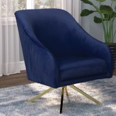 905472 Set of 2 Accent Chairs in Navy Blue Velvet by Coaster