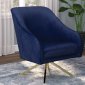 905472 Set of 2 Accent Chairs in Navy Blue Velvet by Coaster