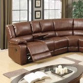 8304 Reclining Sectional Sofa in Brown Bonded Leather w/Options