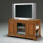 Oak Finish Modern TV Stand w/Storage Sides