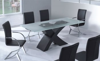 Glass Top Modern Dinette With "X" Shape Crossed Legs [EFDS-222 & JD-217]