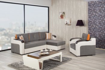 Divan Deluxe Sectional Sofa in Gray Fabric by Casamode [CMSS-Divan Deluxe Golf Gray]