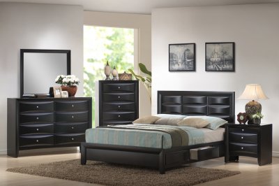 G1500B Bedroom in Black by Glory w/Options & Storage Bed