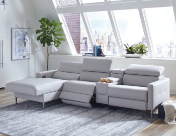 Beryl Power Sectional Sofa 650370PP in Light Grey by Coaster [CRSS-650370PP-Beryl]