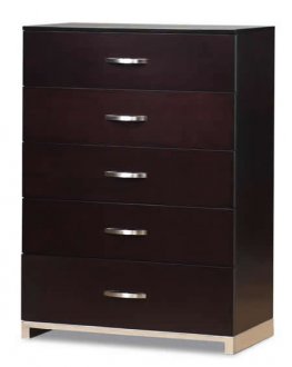 Dark Cappuccino Finish Contemporary Chest With Metal Legs