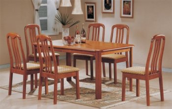 Oak Wood Finish Casual Solid Top Dinette Table w/Optional Chairs [PXDS-F2063]