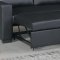 F6890 Convertible Sectional Sofa in Black Faux Leather by Boss