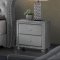 Alana Bedroom Set 5Pc in Silver Velvet Fabric