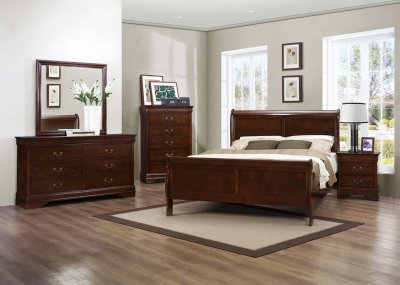 Mayville Bedroom 5Pc Set 2147 by Homelegance in Brown Cherry