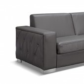 Alfa Sofa Bed Convertible in Gray Faux Leather by Whiteline