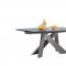 Zara Extendable Dining Table - Casabianca w/Light Gray Glass Top