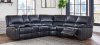 U8135 Motion Sectional Sofa in Black Bycast Leather by Global