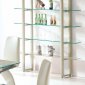 D107 Shelf Unit w/4 Glass Shelves & Beige Frame