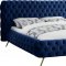 Delano Bed in Navy Velvet Fabric by Meridian w/Options