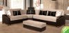 Rosso Sectional Sofa Bed in Light Coffee Microfiber by Rain