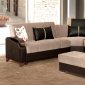 Rosso Sectional Sofa Bed in Light Coffee Microfiber by Rain